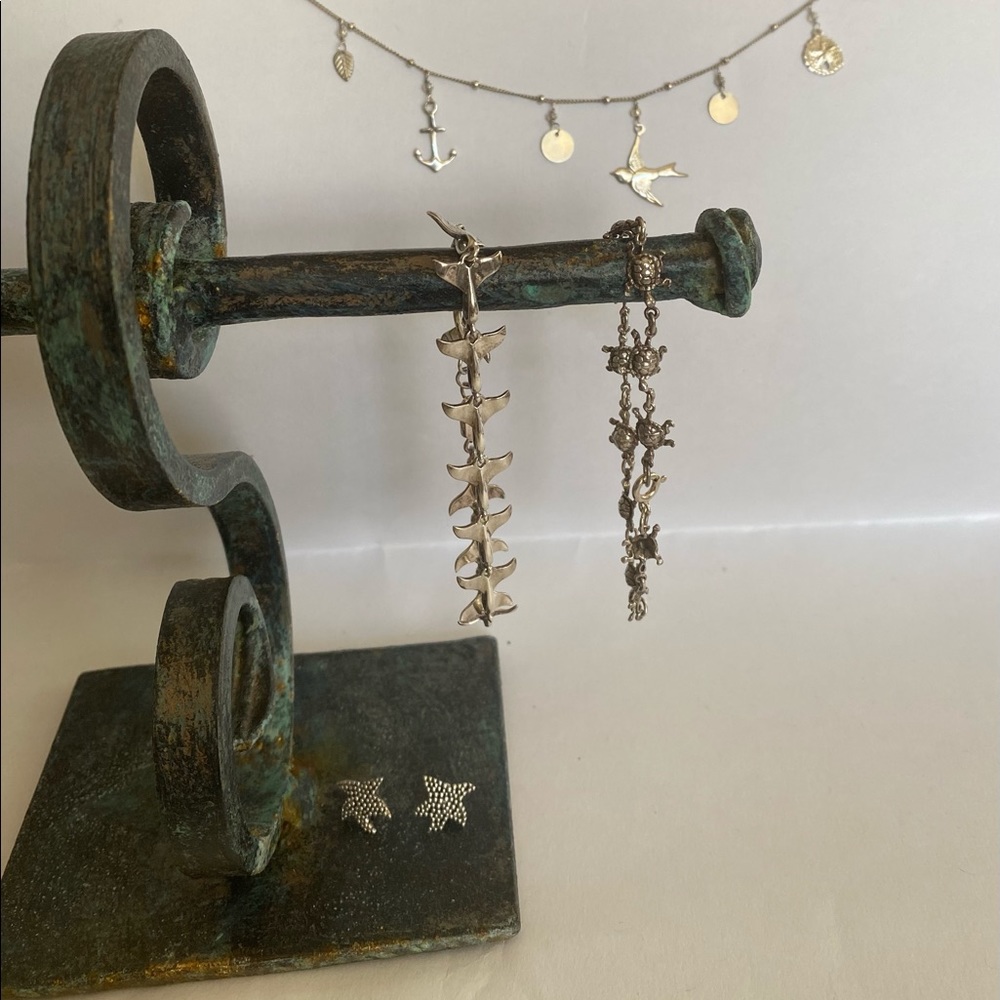 Sterling silver starfish earrings & beach jewelry bundle